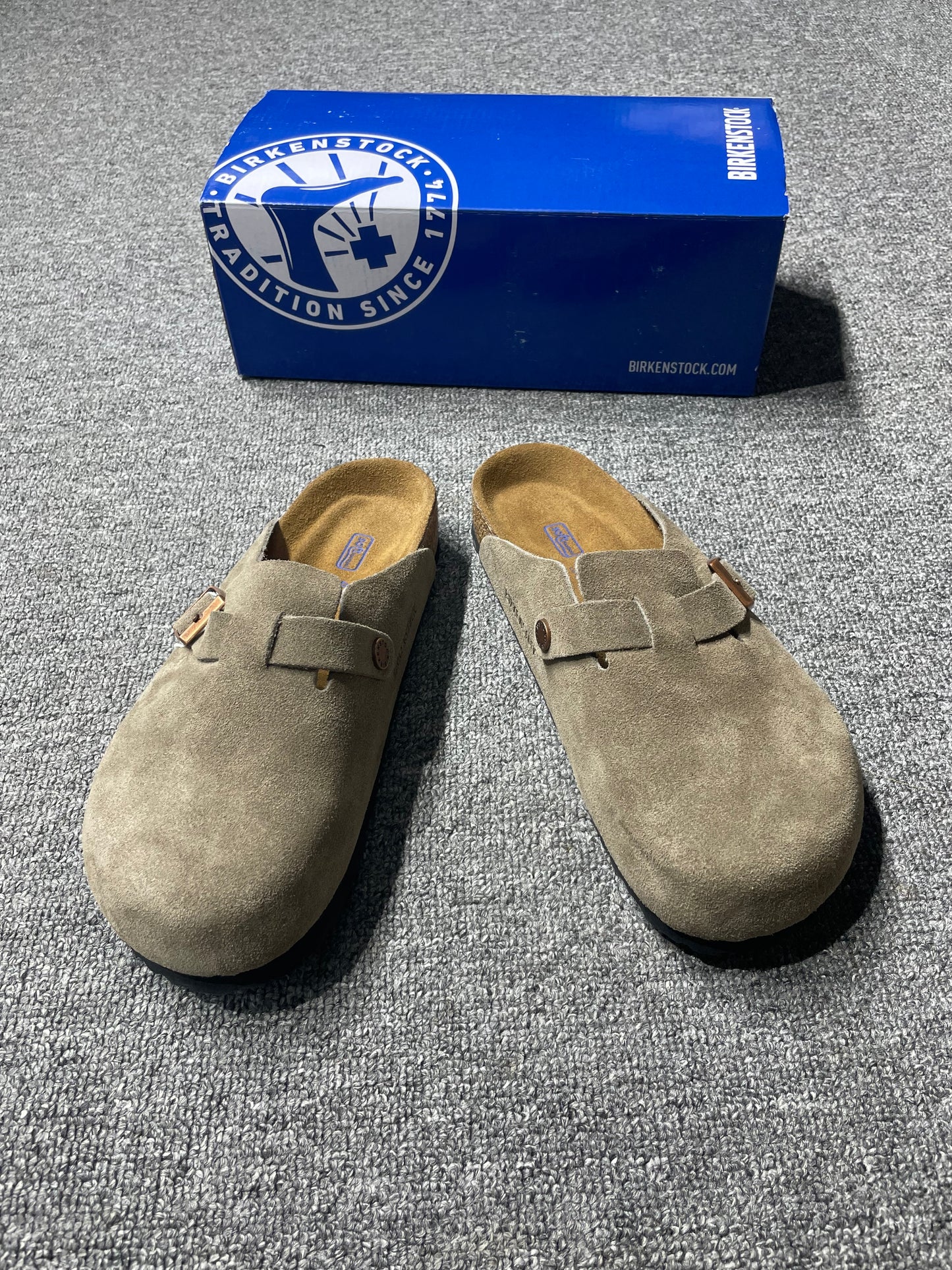 Birkenstock-Boston Taupe Earthy Brown