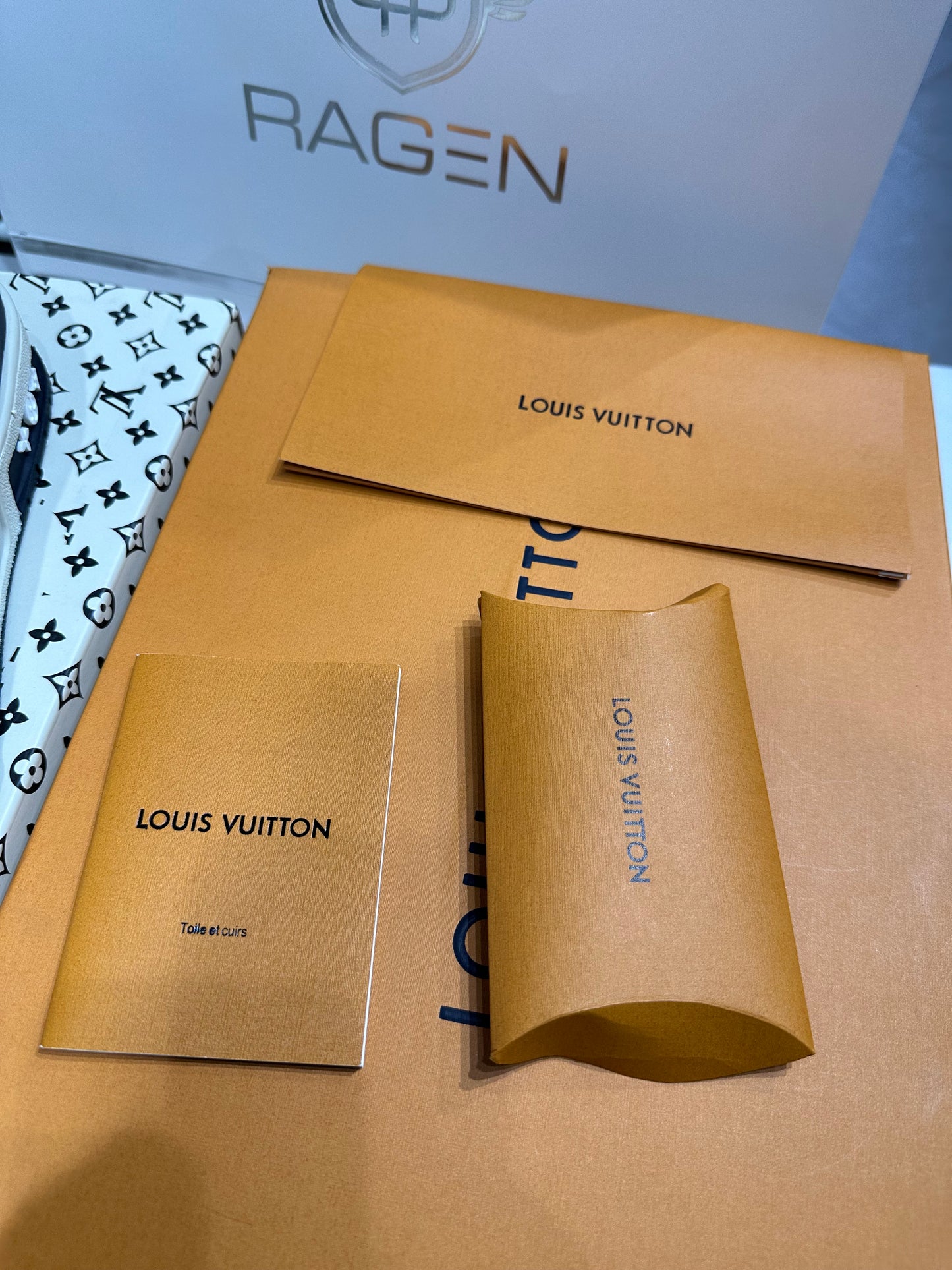 Louis Vuitton Trainer #54 Signature White Marine