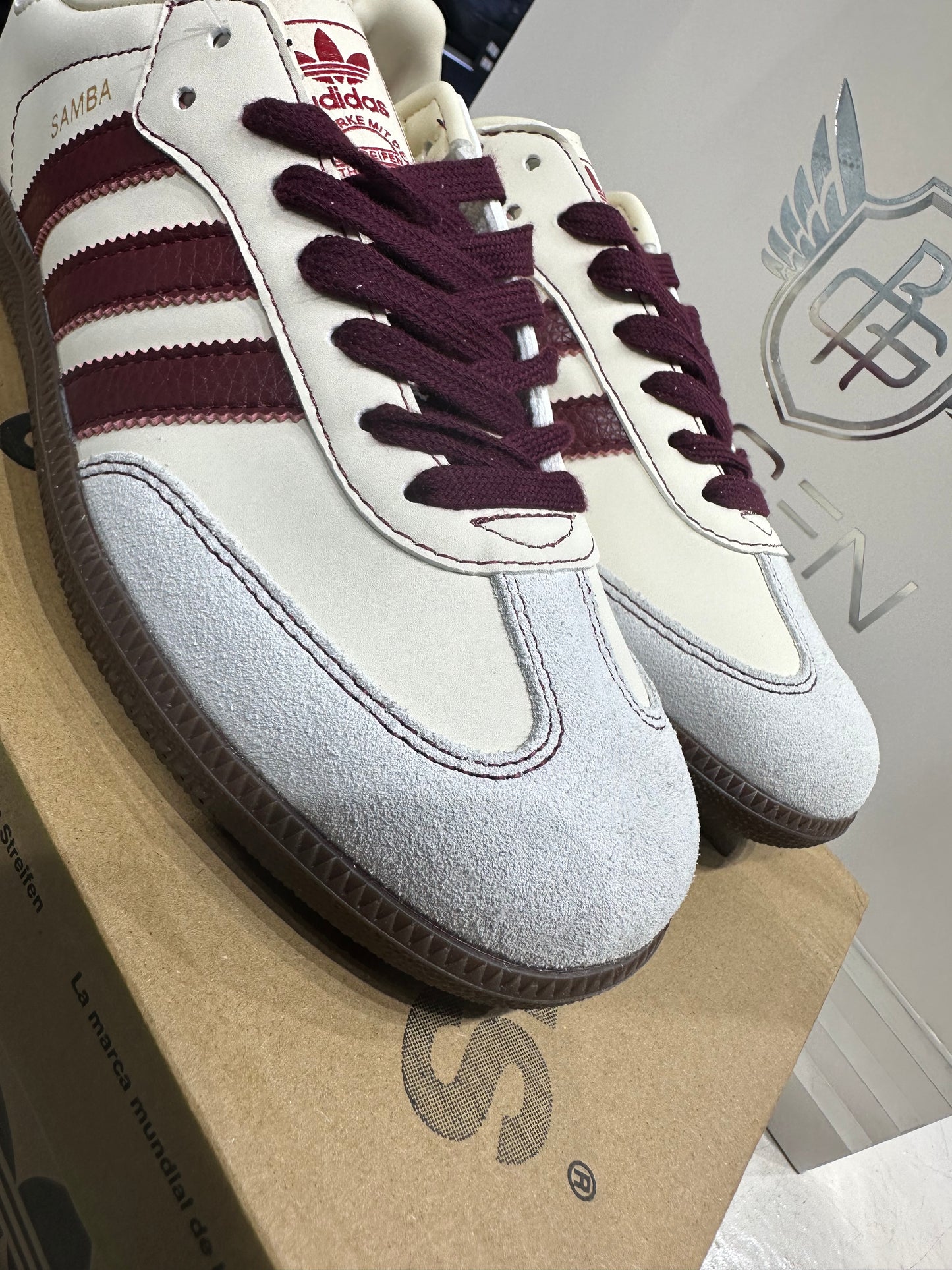 Adidas Samba Beige Maroon