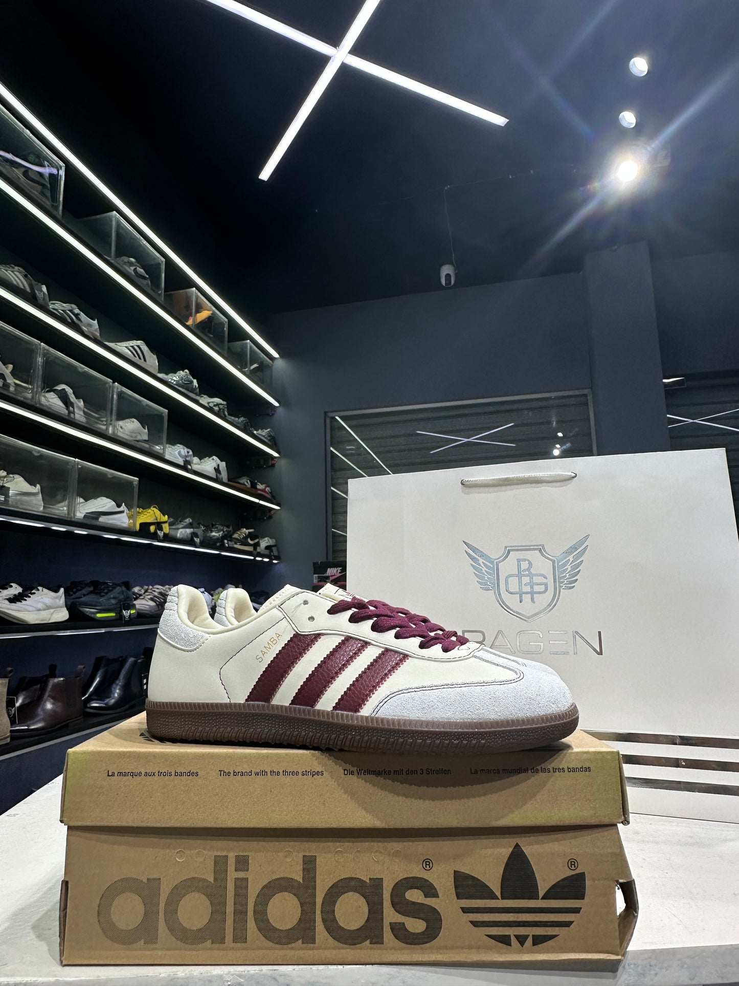 Adidas Samba Beige Maroon
