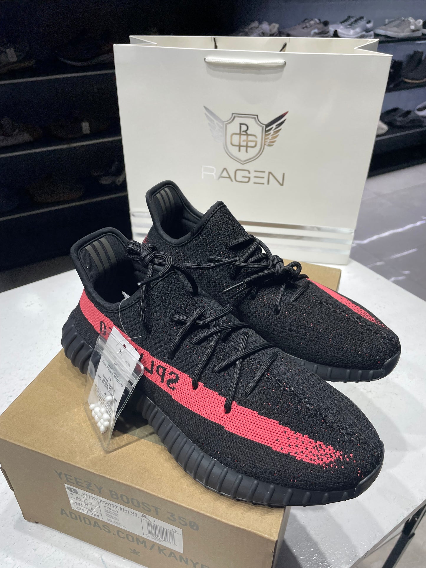 Yezzy Boost 350 Core Black Red