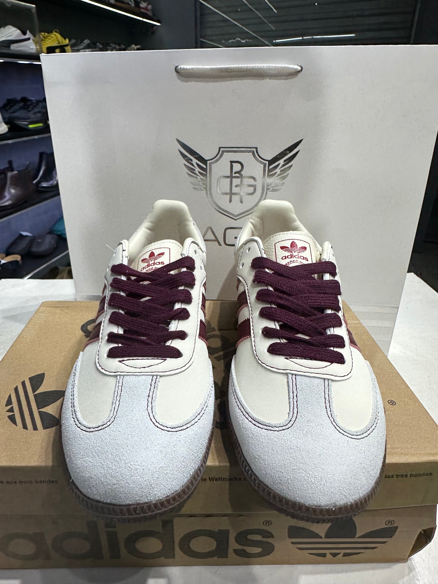 Adidas Samba Beige Maroon