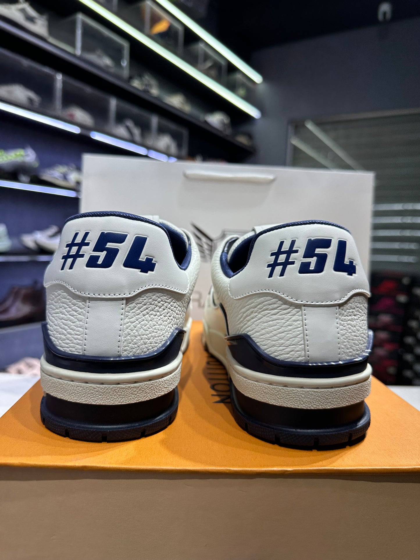 Louis Vuitton Trainer #54 Signature White Marine