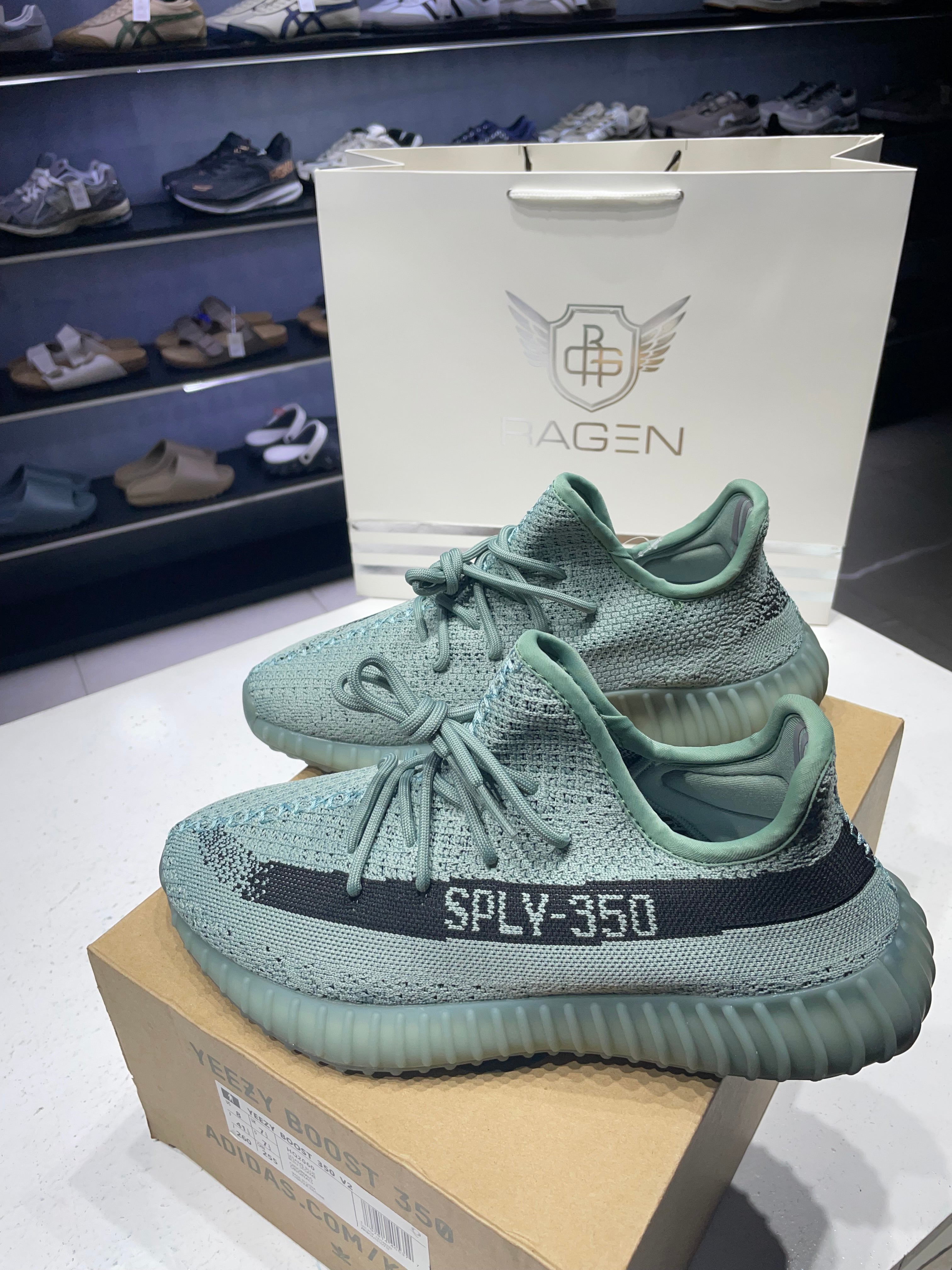 grey and lime green yeezys