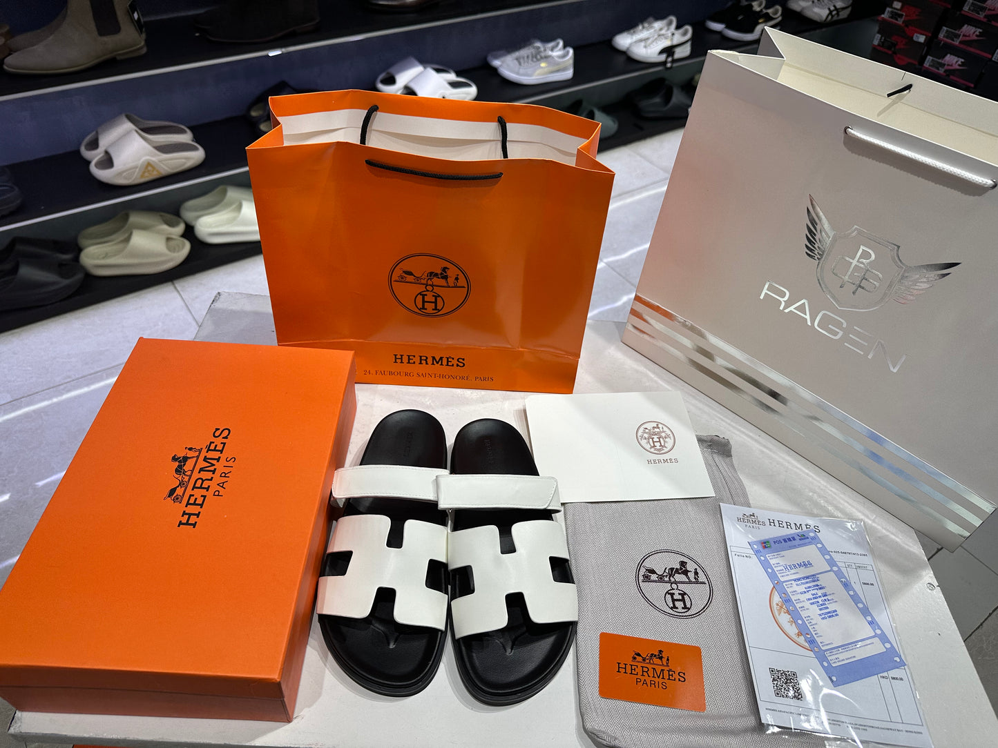 Hermes Chypre Sandal - white