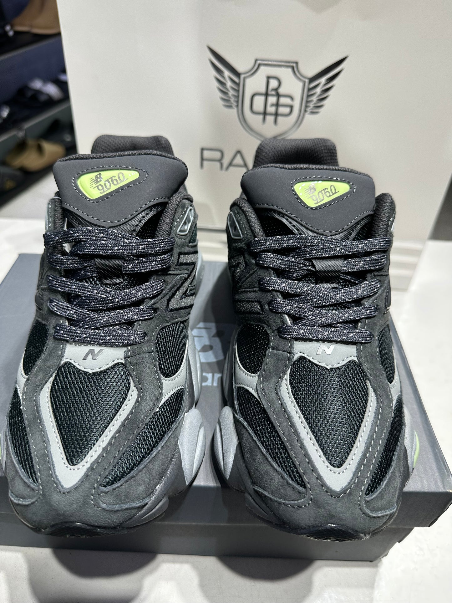 New Balance 9060 Black Cement Dry Lime