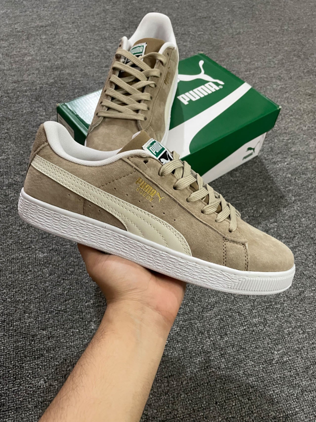 Olive Green Puma Suede Classic Burnt Olive Puma Suede Classic Beige